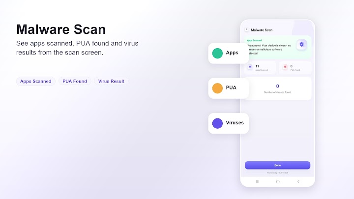 Phone Armor malware scan screen